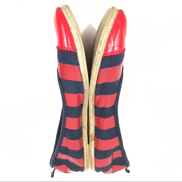 Nautica Scow Blue Red Striped Flats Cap Toe Size 9 - Picture 3 of 7